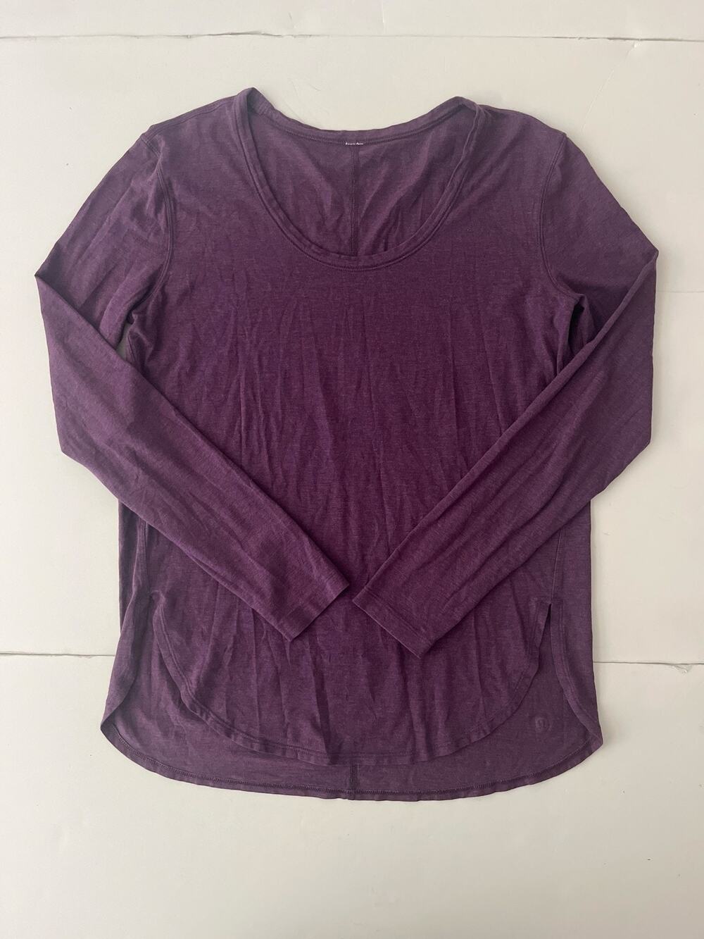 Lululemon Love Scoop T-Shirt Womens S Purple Scoop Neck Long Sleeve Stretch